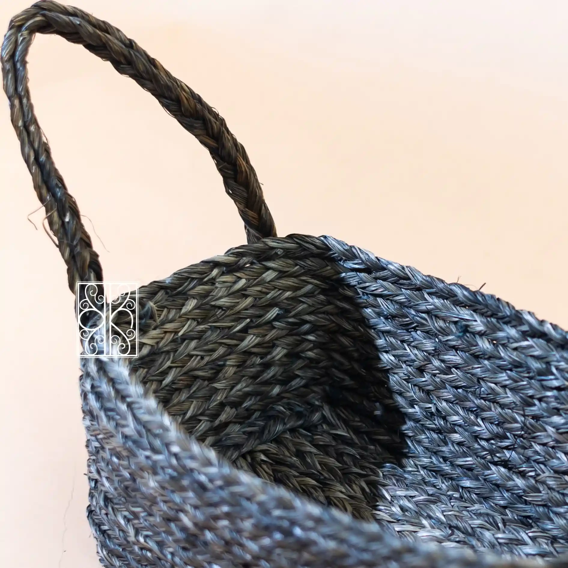 Gray Seagrass Towel Basket