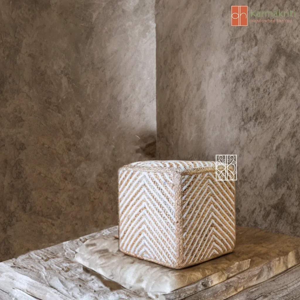 Buy Jute pouffe - Jute Stool online on Karmakriti