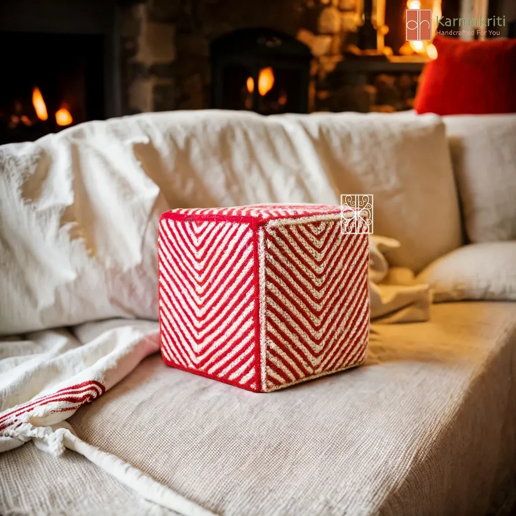 Buy Jute pouffe - Jute Stool online on Karmakriti