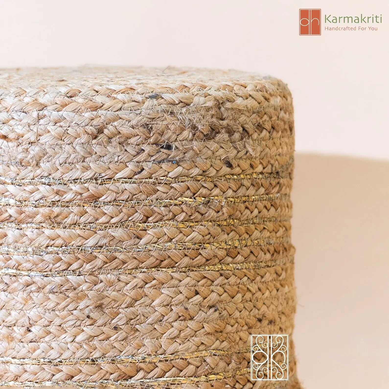 Buy Jute pouffe - Jute Stool online on Karmakriti