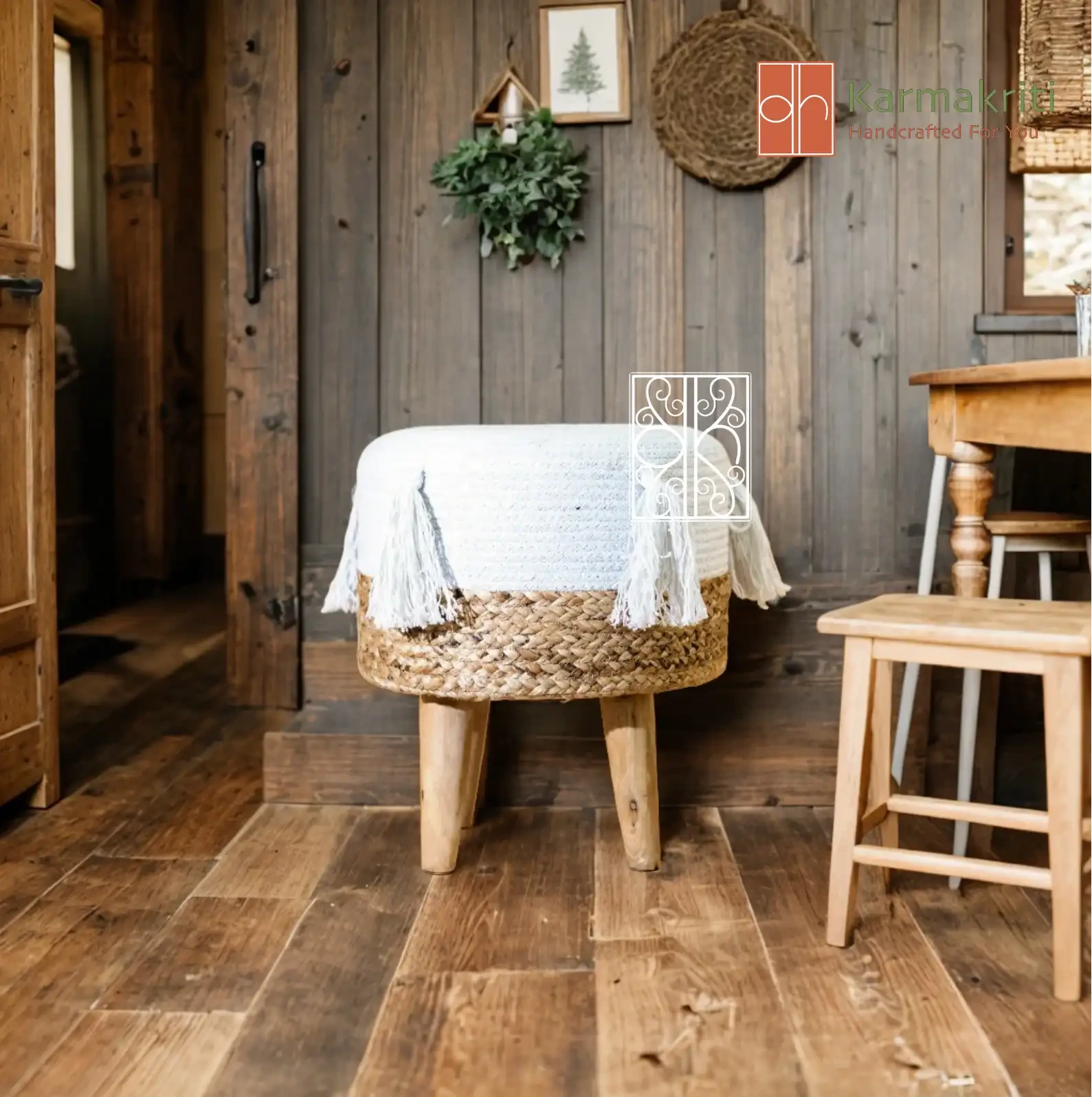Buy Jute Pouffe - Ottoman Chair online on Karmakriti