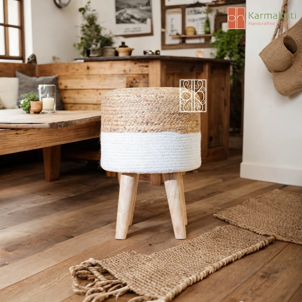 Buy Jute pouffe - Ottoman Chair online on Karmakriti