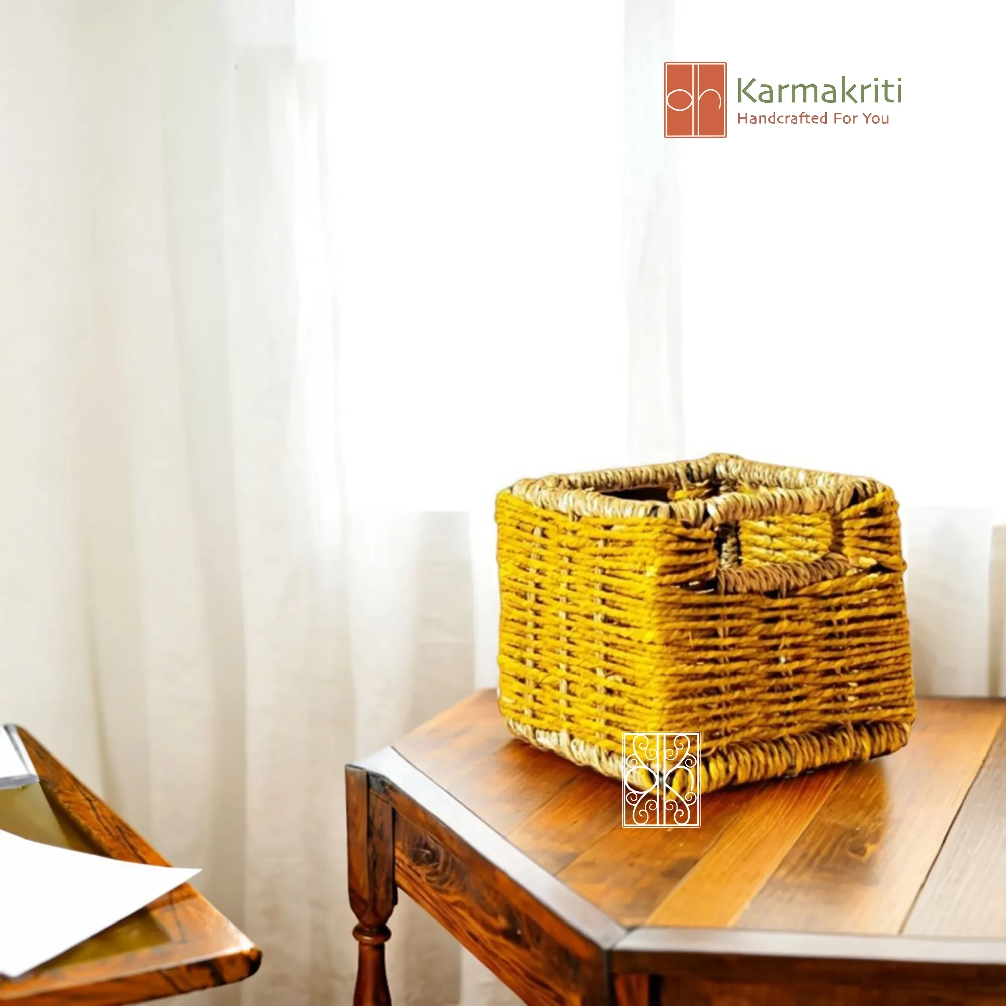 Buy Cube Seagrass Basket | Wicker Jewellery Organizer