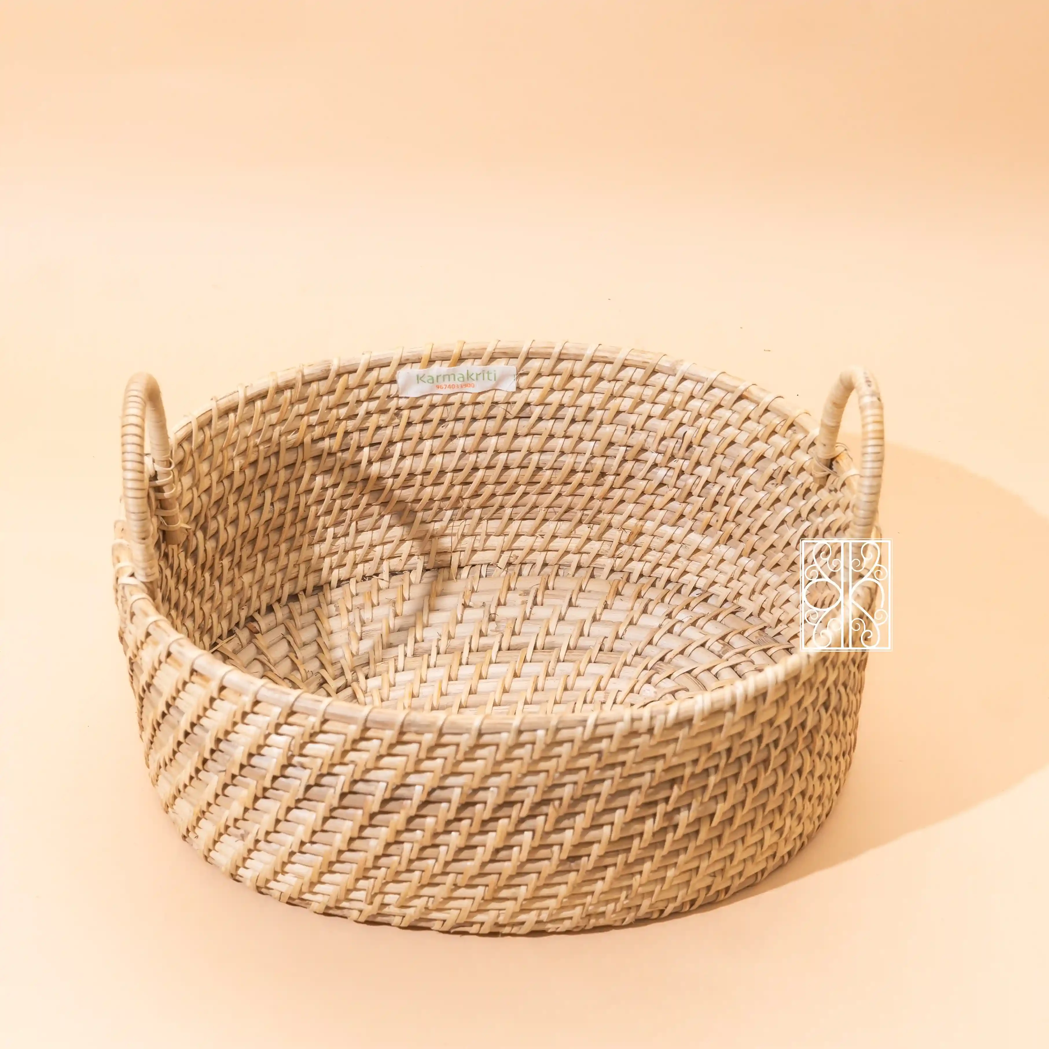 Buy Oval Bamboo basket with Handles | Large Rattan Basket