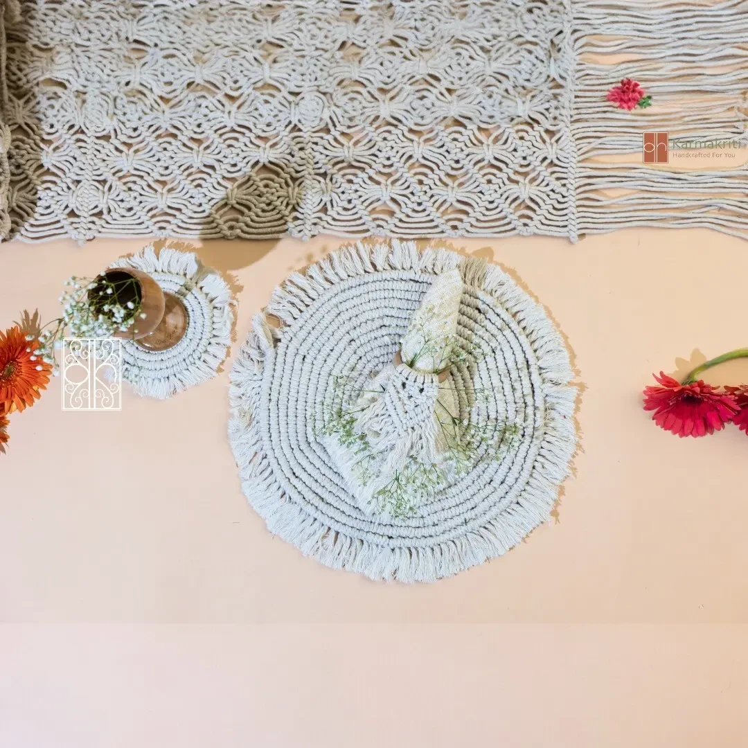 Macrame Table mats with Runner and Placemats